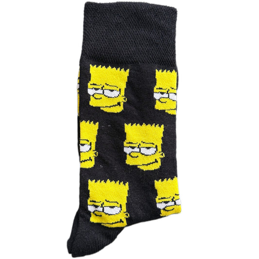 Show off your love for classic cartoons with these black socks featuring multiple Bart Simpson faces! Perfect for fans of The Simpsons, pop culture lovers, and anyone who enjoys bold, eye-catching designs, these socks bring Bart’s rebellious energy to your everyday style. Made from soft, breathable fabric, they provide all-day comfort while adding a fun, nostalgic touch to your outfit.
