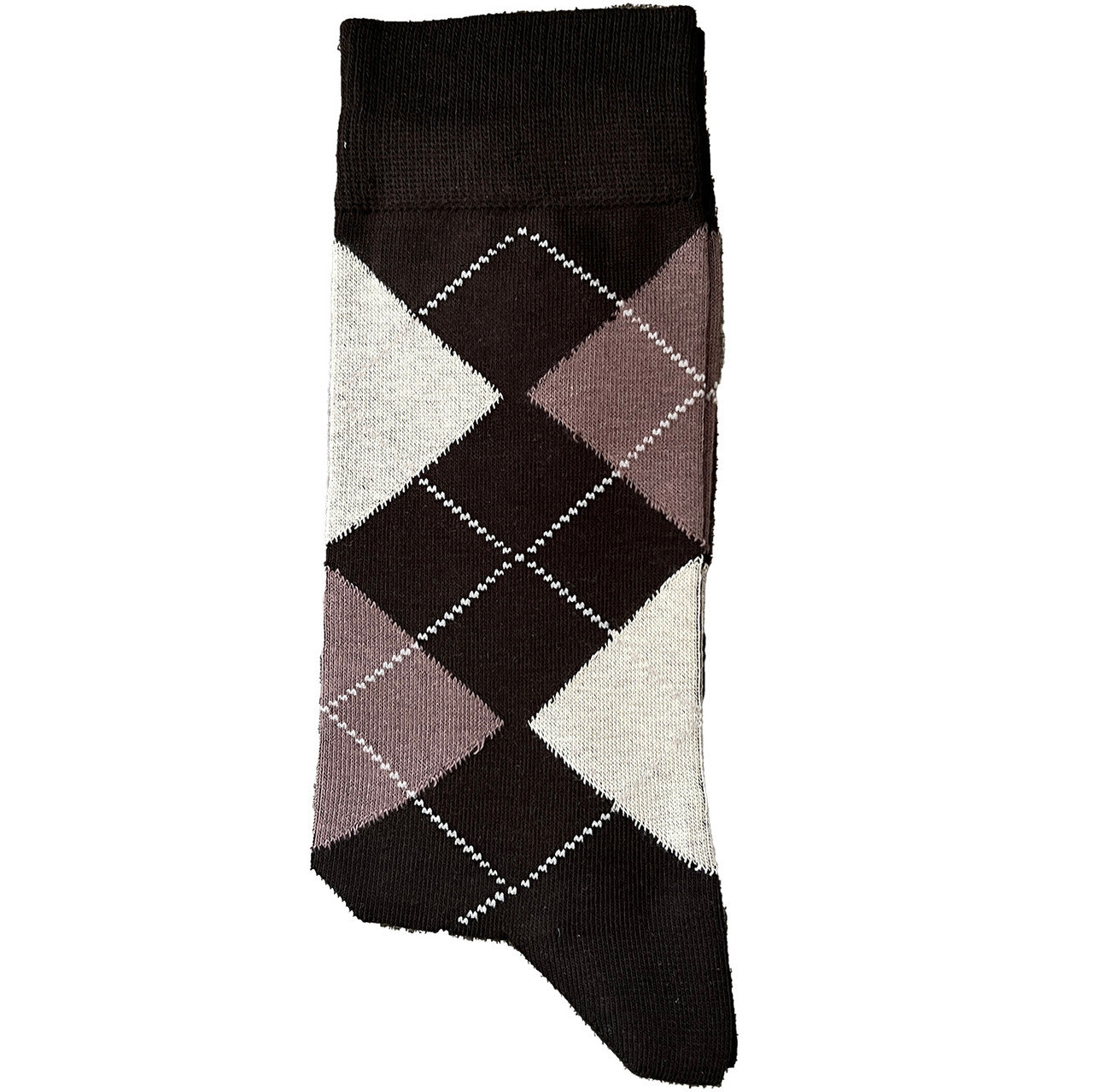 Checked Brown & Beige Suit Socks (Mens)