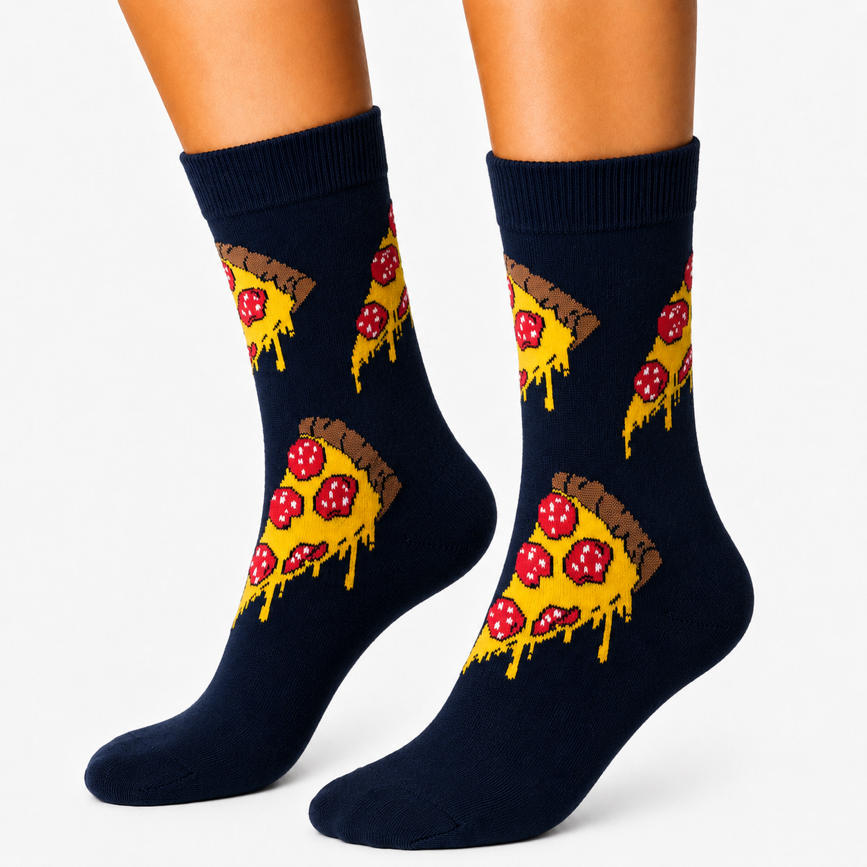 Pizza Black Socks (Unisex)