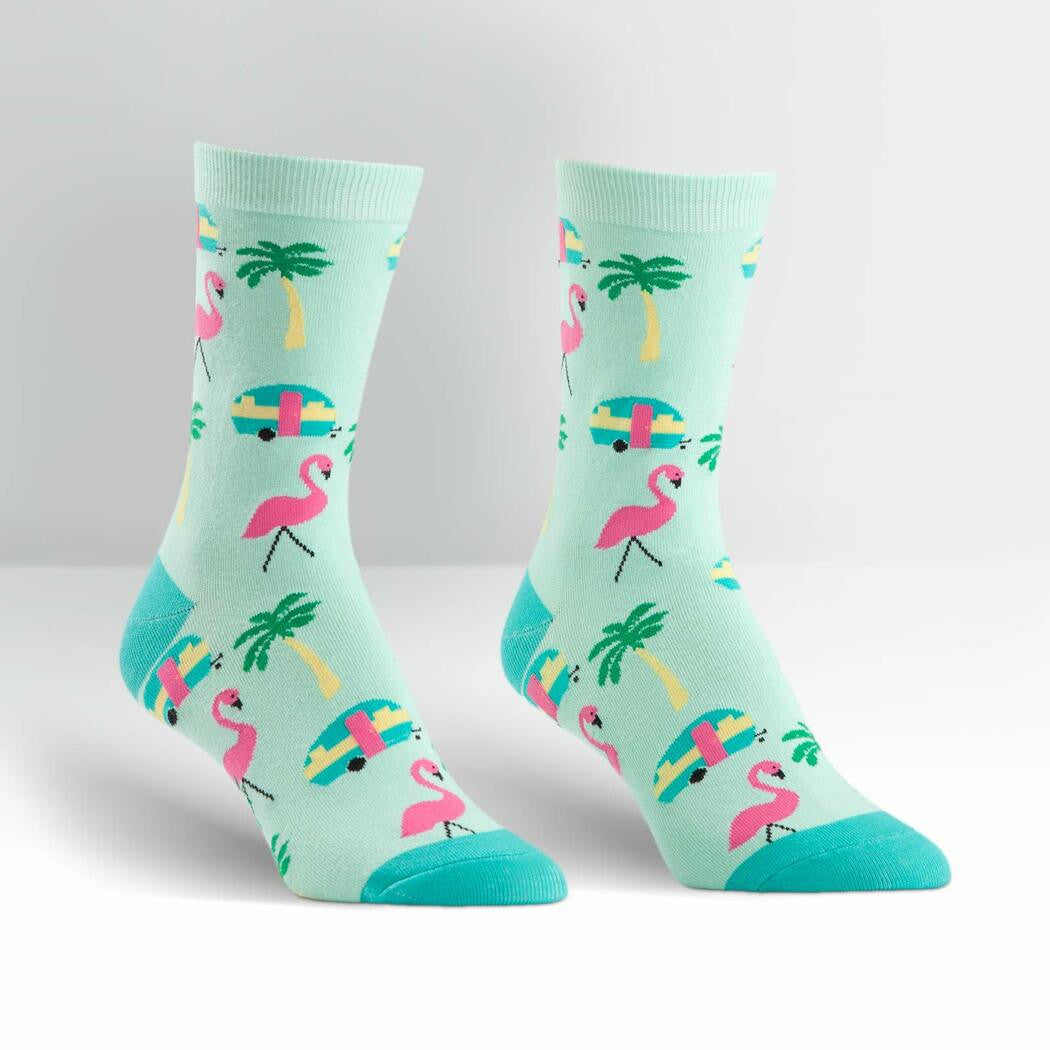 Welcome to Miami, where the palm trees tower over the Airstream trailers and sun tans everyone in sight. Have you met our friend Fred? He's a flamingo.