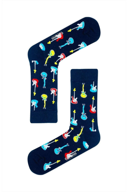 Electric Guitar Black Socks (Unisex)