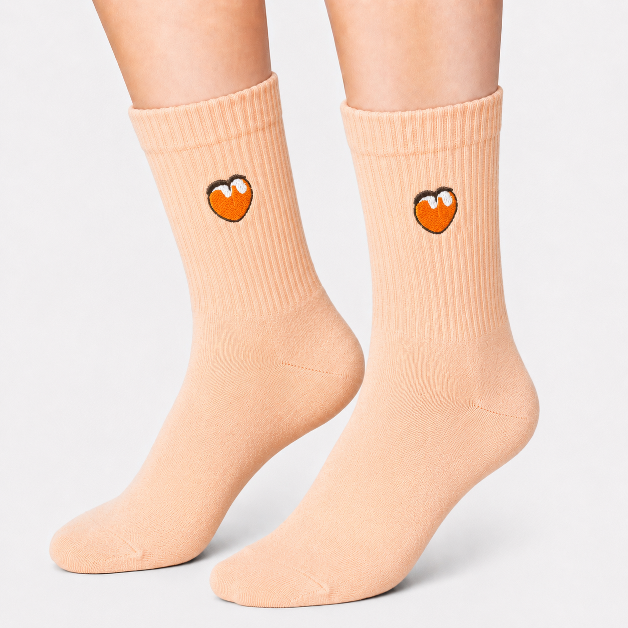 Peach Heart Socks (Unisex)