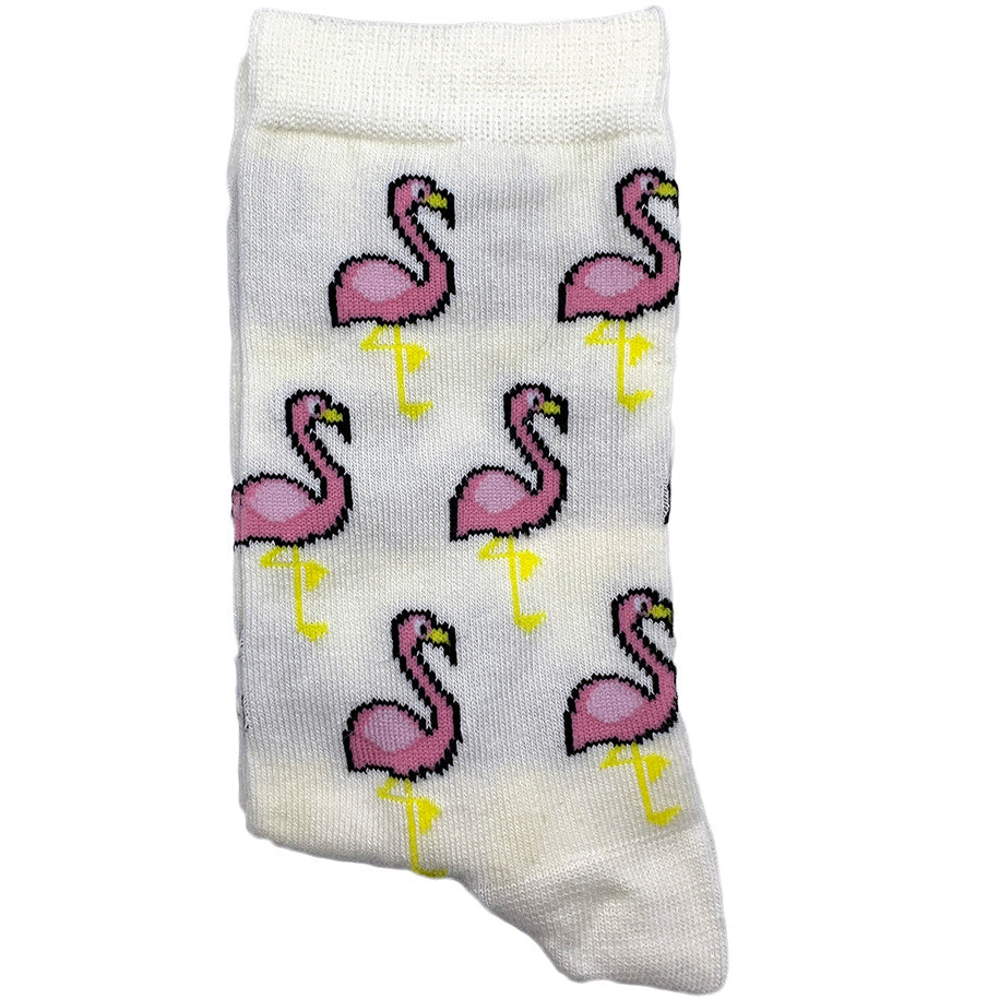 Flamingo White Socks (Women)