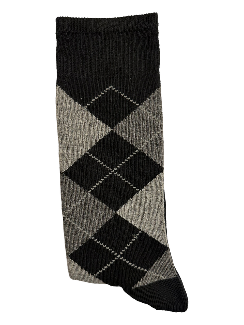 Diamond Suit Socks Black & Grey (Mens) - white line
