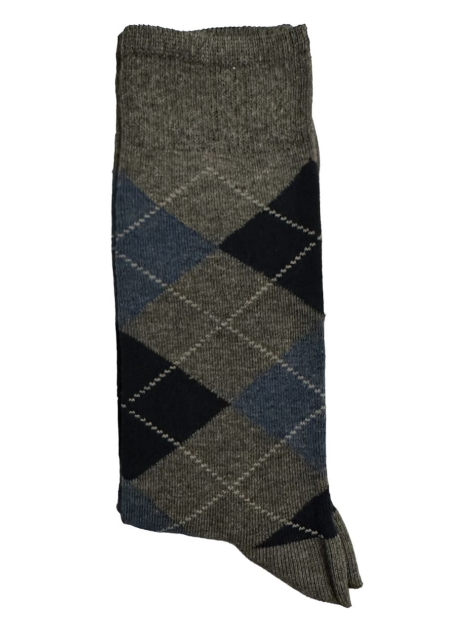 Grey Diamond Suit Socks Black & Blue (Mens) - white line