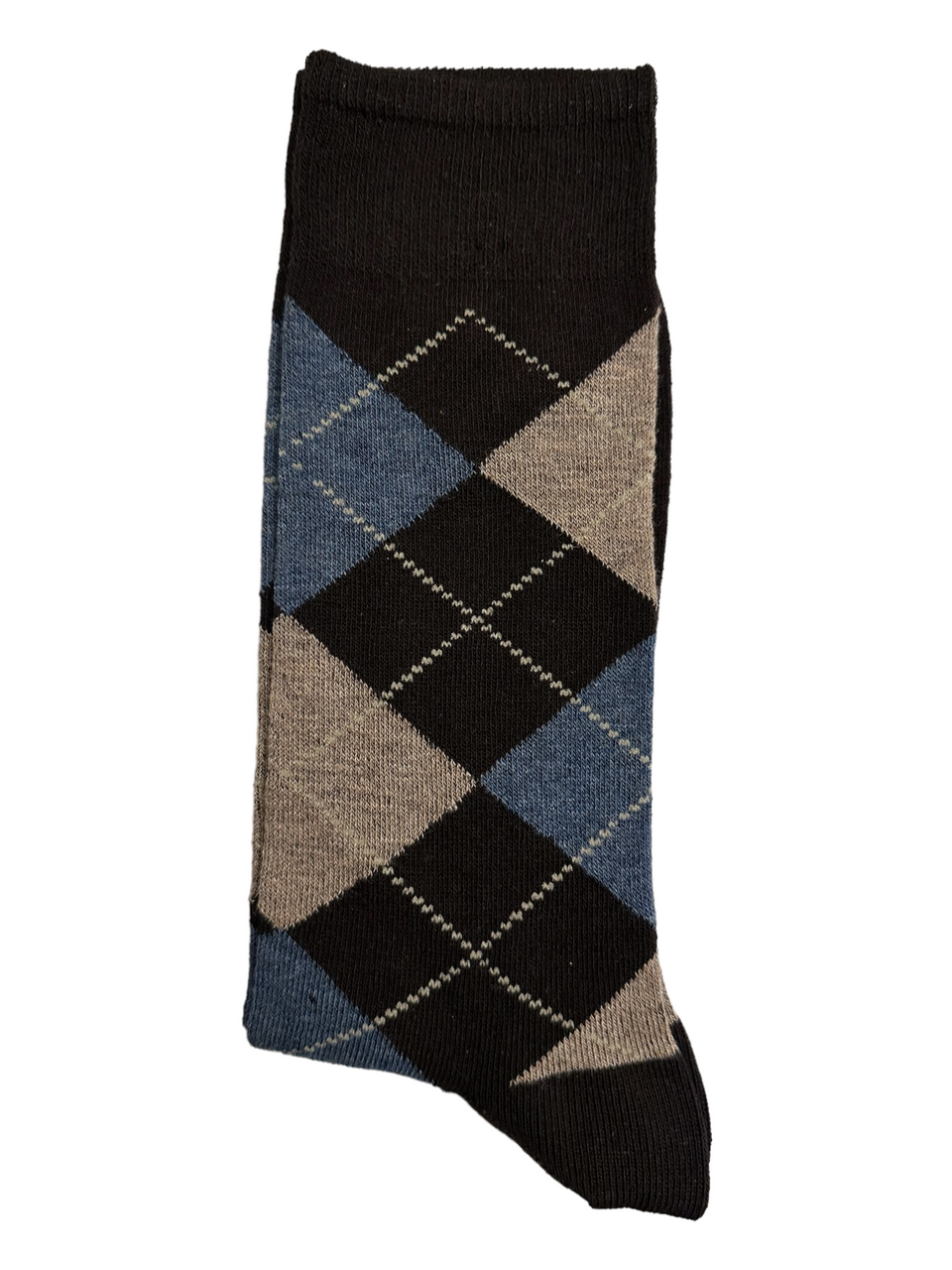 Diamond Suit Socks Blue & Grey (Mens) - white line
