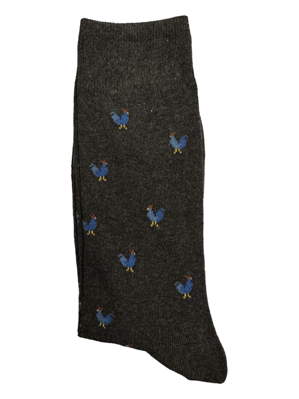 Grey Suit Socks Blue Rooster (Mens)