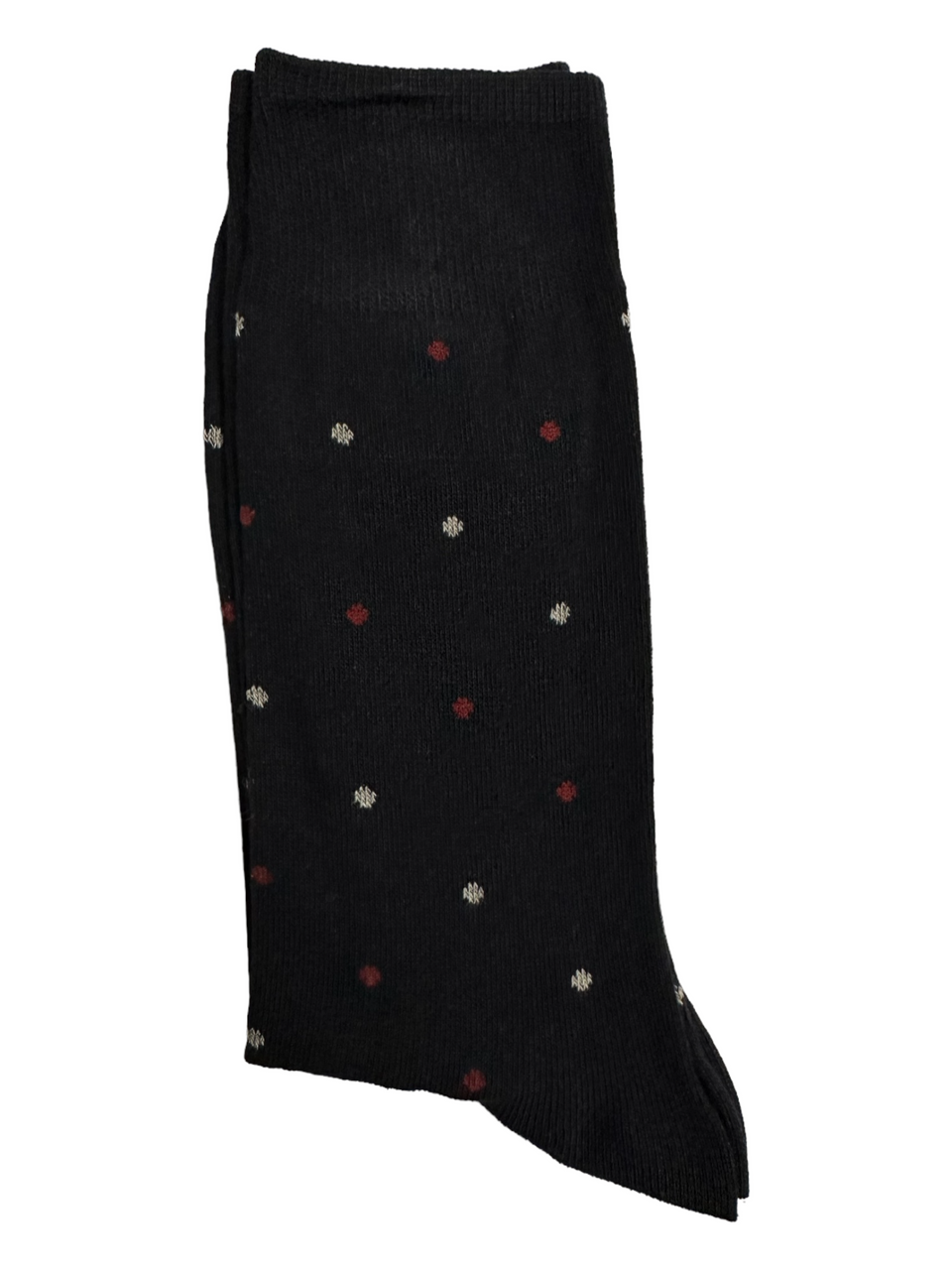 Black Suit Socks Red and White Dots (Mens)