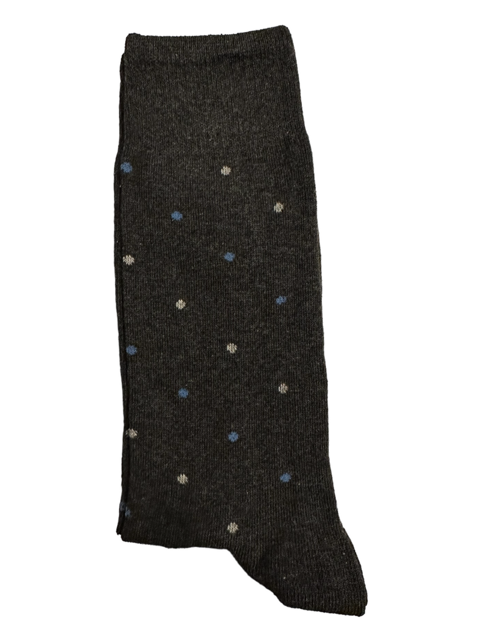 Grey Suit Socks Blue and White Dots (Mens)