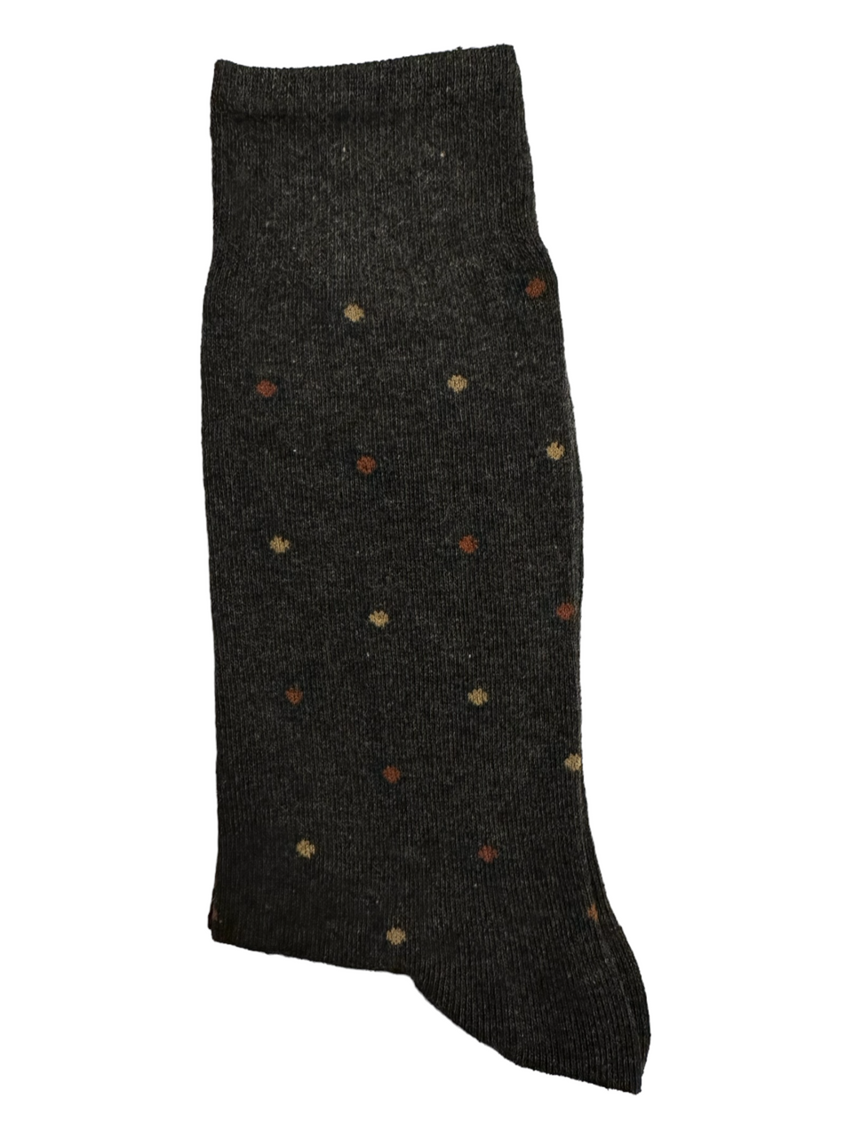 Grey Suit Socks Brown and White Dots (Mens)