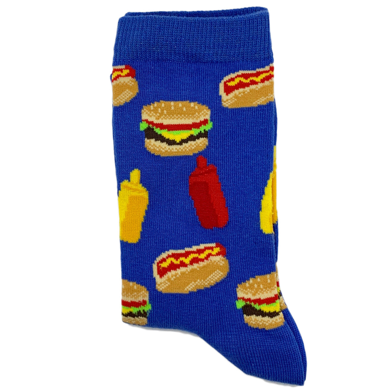Blue Socks featuring a fun pattern of burgers, hot dogs, and fries, perfect for fast food lovers.
junk food socks, burger socks, hot dog socks, fries socks, fast food socks, foodie socks, novelty socks, fun socks, quirky socks, stylish socks, men’s socks, women’s socks, unisex socks, breathable socks, colorful socks, unique gift socks, casual socks, snack-themed socks