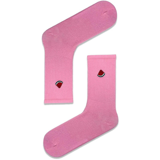 Pink Sport Socks with Watermelon Emblem (Women's)