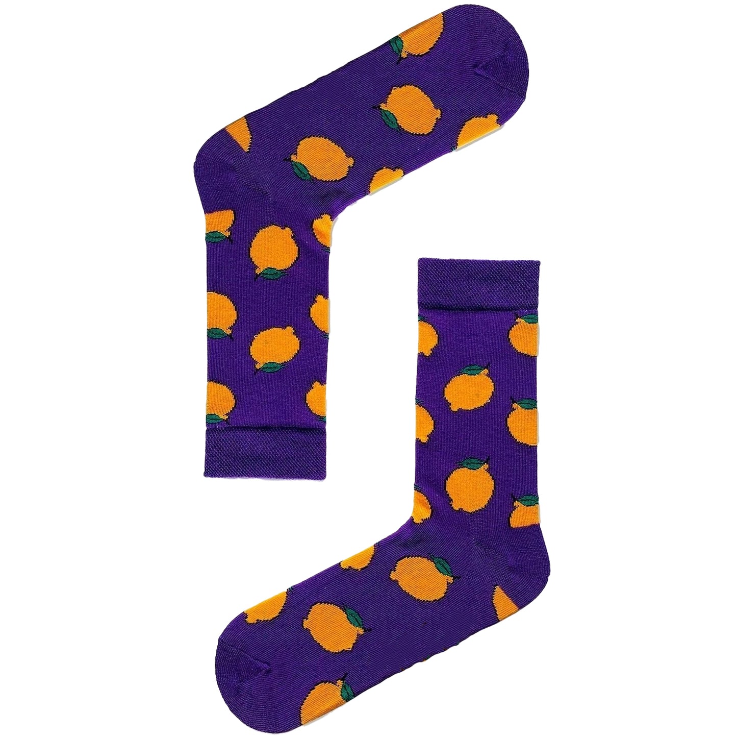 Yellow Lemons On Purple Socks (Unisex)