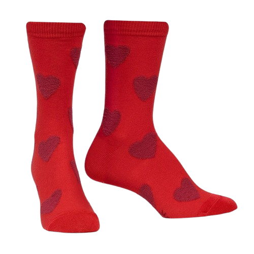 Sweet Hearts Fuzzy Socks Red (Women)