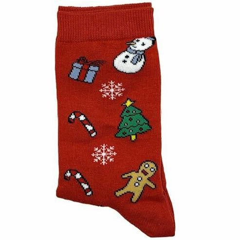 Holiday Spirit (Red) Christmas Socks Women