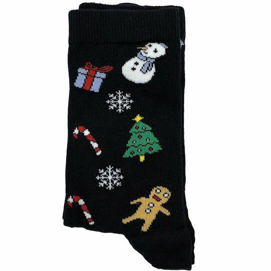 Holiday Spirit (Black) Christmas Socks women’s