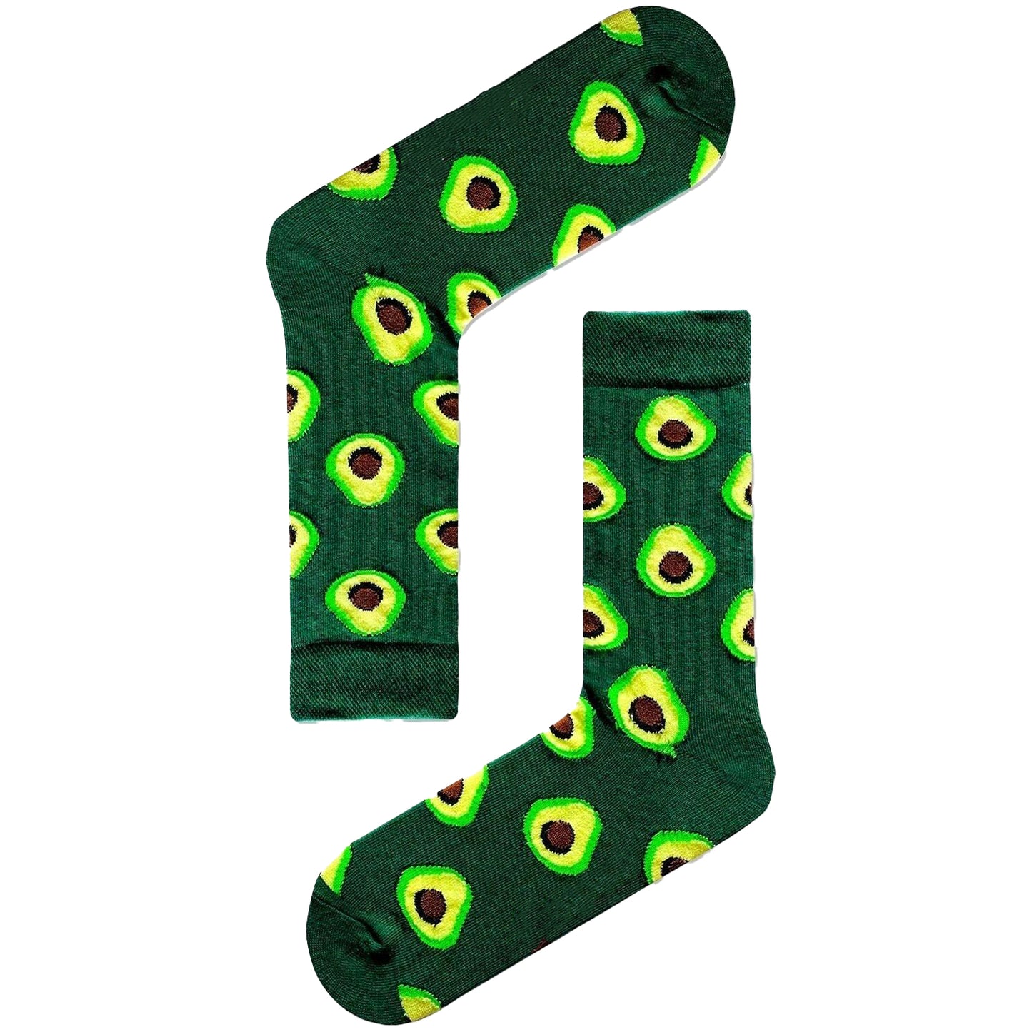 Green Avocado Socks – Fun Foodie Crew Socks (Unisex)