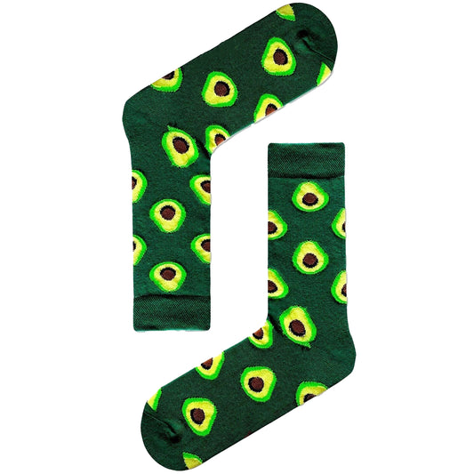 Green Avocado Socks – Fun Foodie Crew Socks (Unisex)