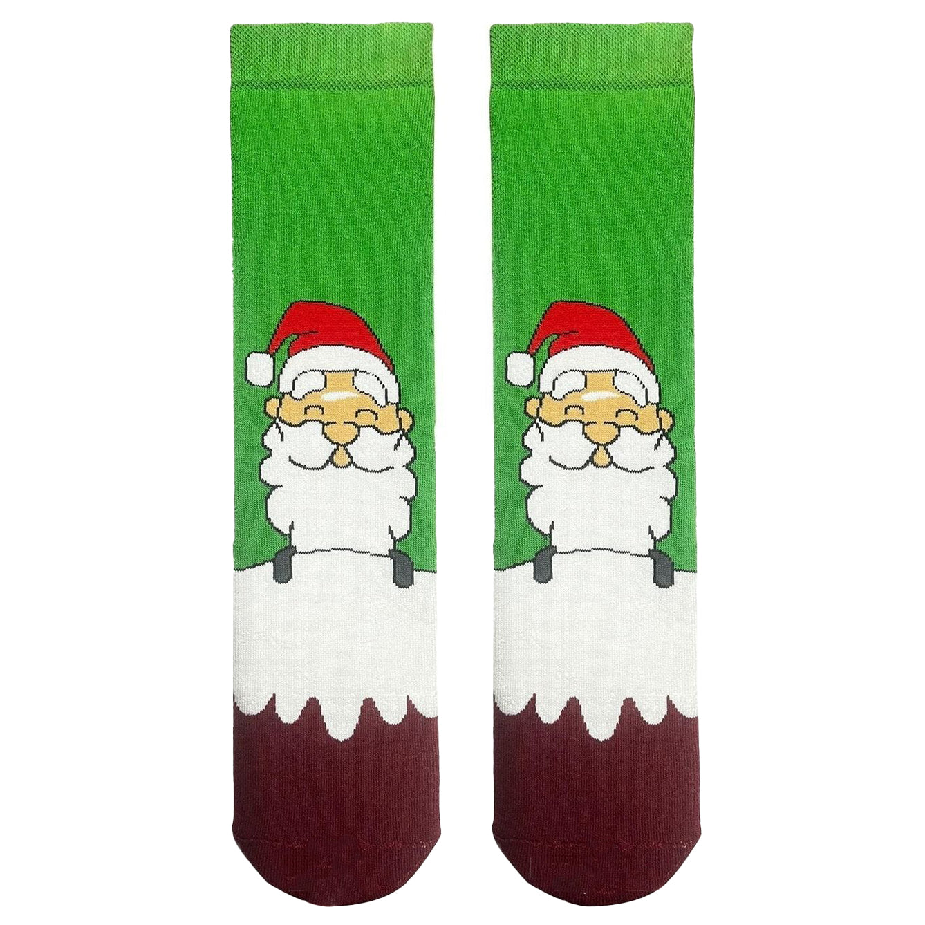 Santa Socks – Festive Green Crew Socks (Unisex Holiday Edition)
