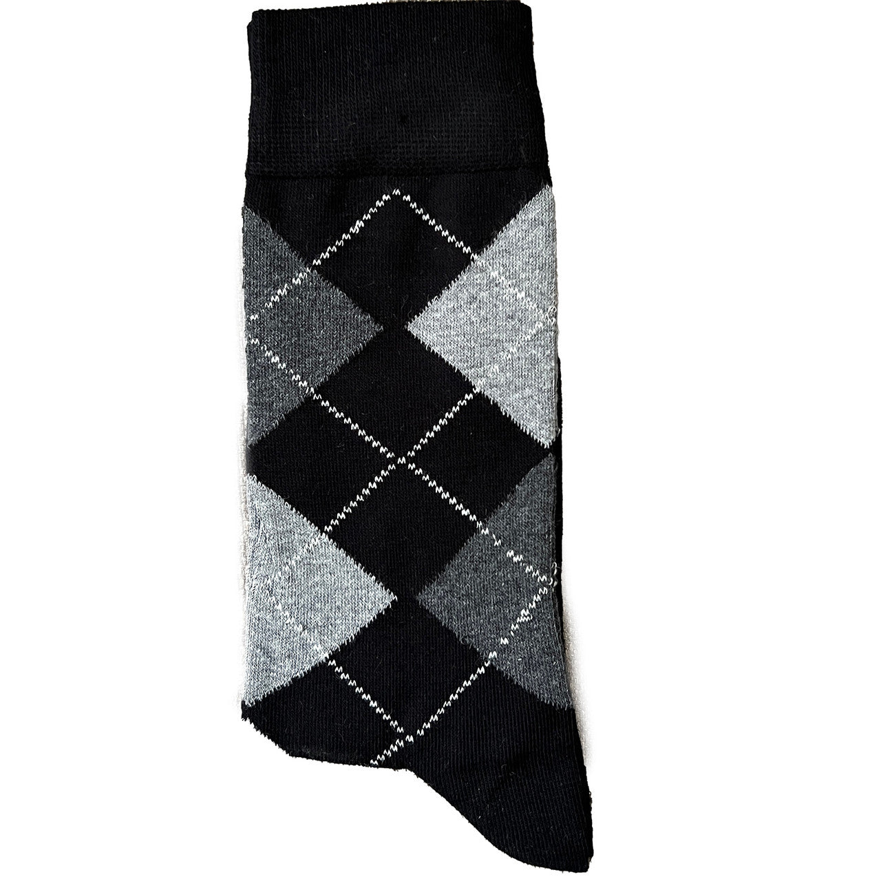 Checked Charcoal & Black Suit Socks (Mens)