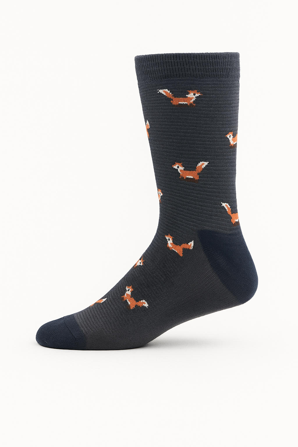 Charcoal Fox Socks – Cute Animal Crew Socks (Women’s)