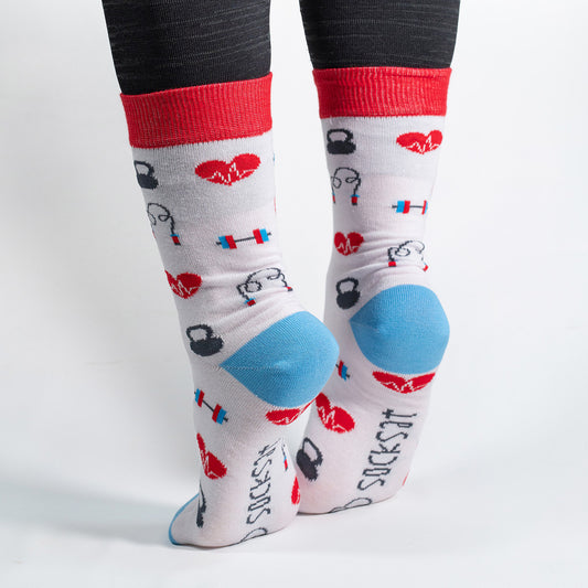 Elevate your workout style with our Gym Icons Socks – where comfort meets motivation. Featuring a dynamic pattern of fitness-inspired icons, these socks are designed to keep you on your toes, quite literally!
Crafted for performance and style, our Gym Icons Socks are perfect for fitness enthusiasts who want to showcase their passion for an active lifestyle. From dumbbells to sneakers, these socks are a subtle yet stylish way to express your commitment to health and well-being.
Step into your next workout