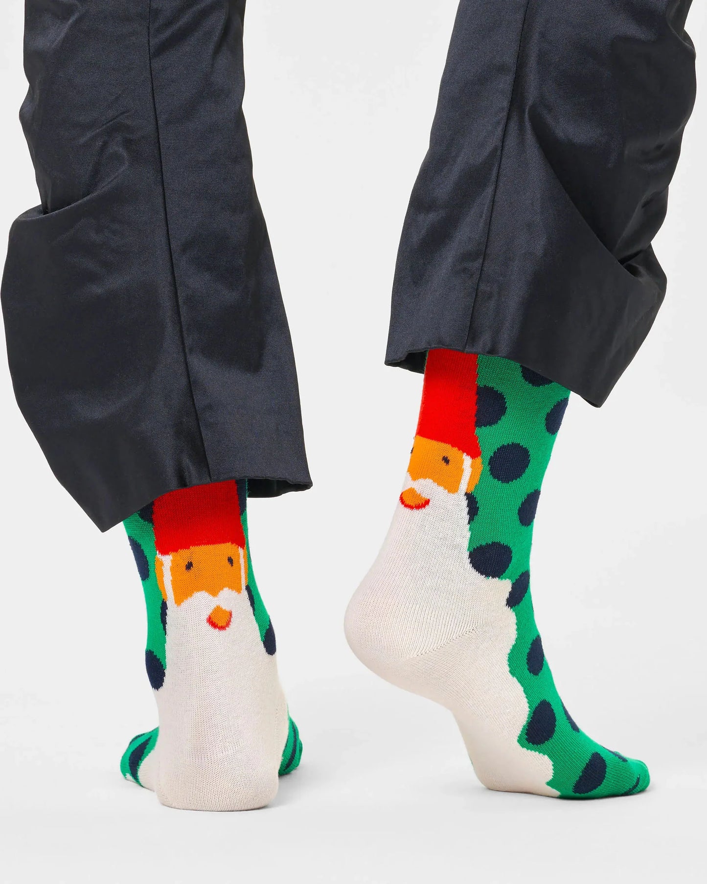 Green Santa Beard Socks – Fun Christmas Crew Socks (Unisex)