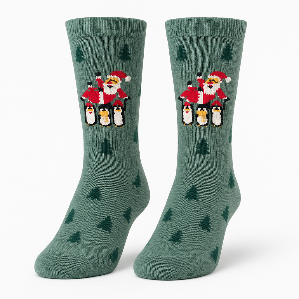 Penguins Carrying Santa Socks (Mens)