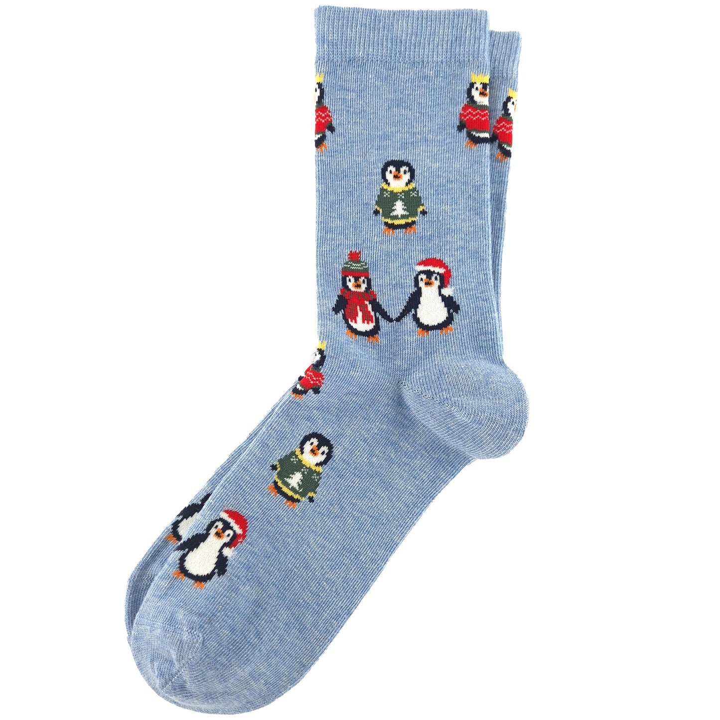Blue Christmas Penguin Socks (Women’s)