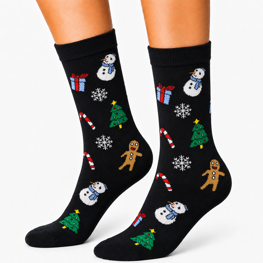 Holiday Spirit Black Christmas Socks (Women’s)