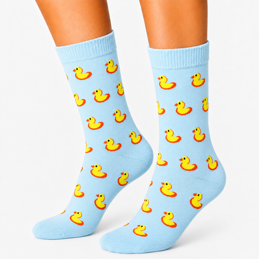 Rubber Ducks Baby Blue Socks (Unisex)