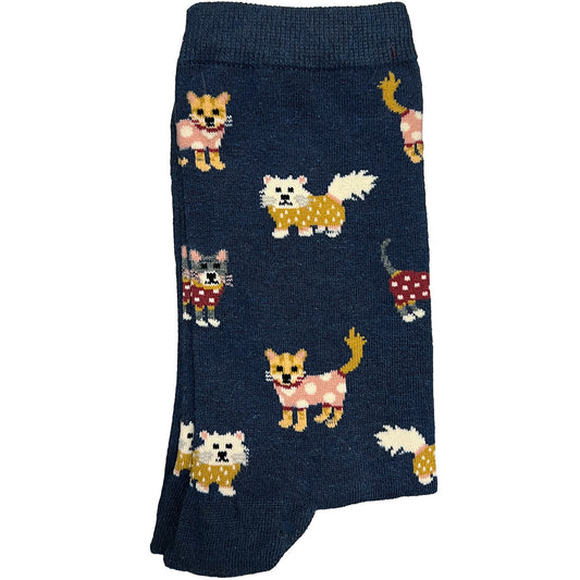 Navy Cats in sweaters