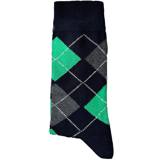 Checked Green & Black Suit Socks (Mens)