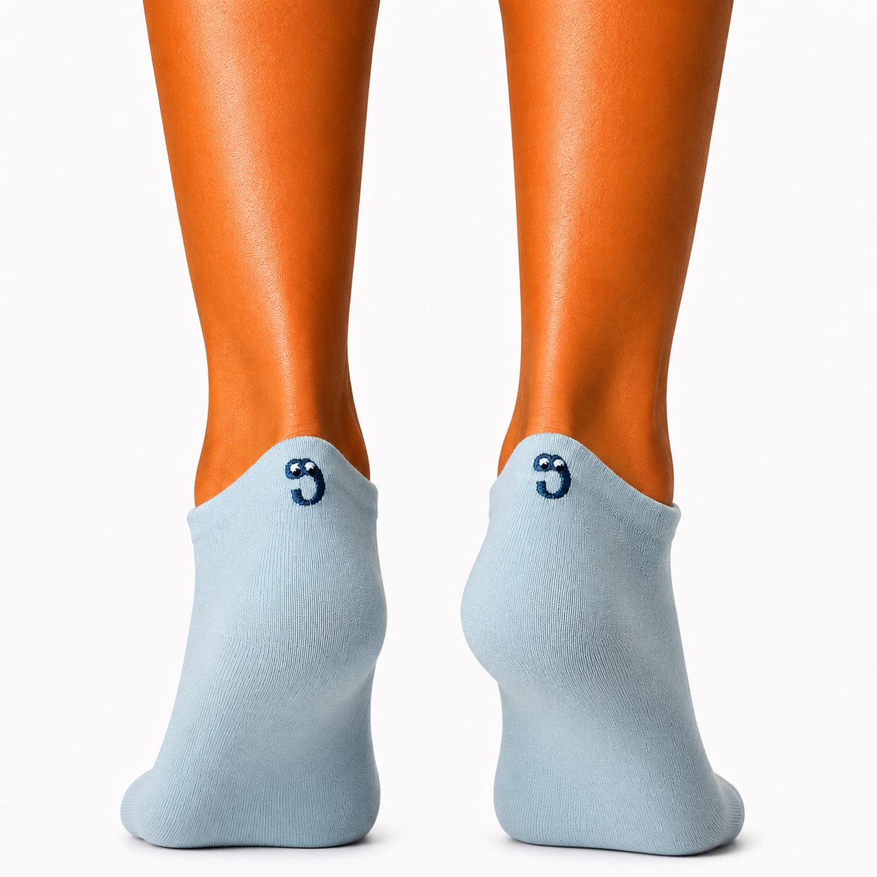 Short Grey Emoji Embroidered Socks (Women’s)