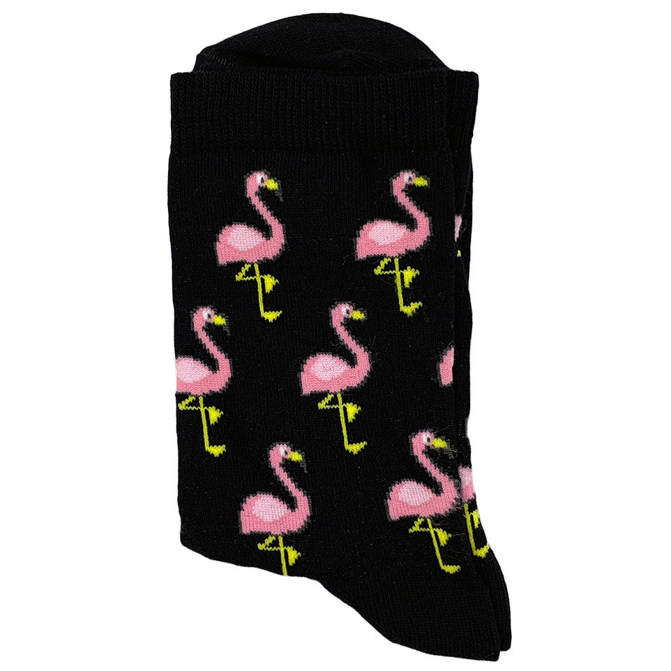 Flamingo Black Socks (Women)
