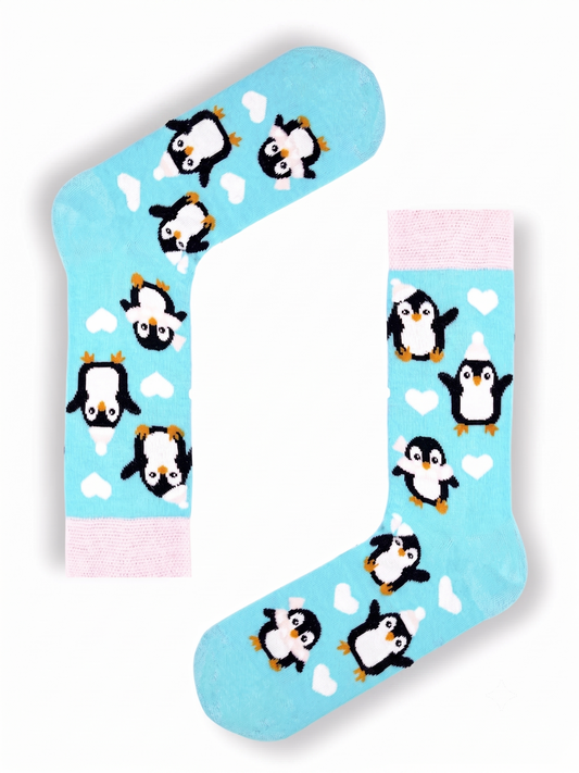 Penguins with Hearts Socks (Unisex)