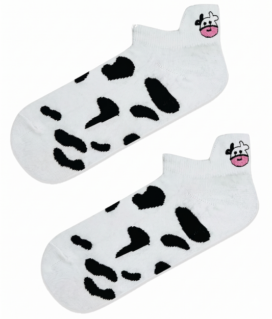 Short Cow Pattern Embroidered Socks (Women’s)