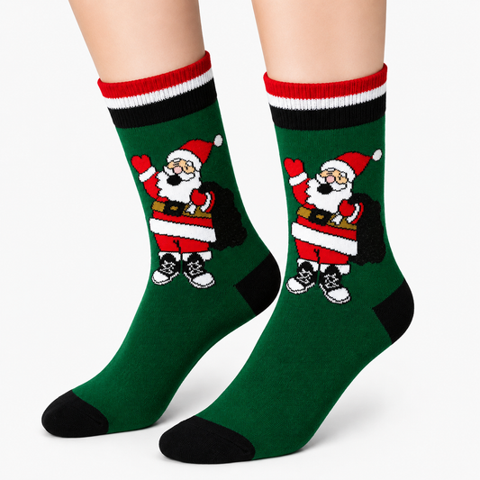 Big Santa Green Socks (Unisex)
