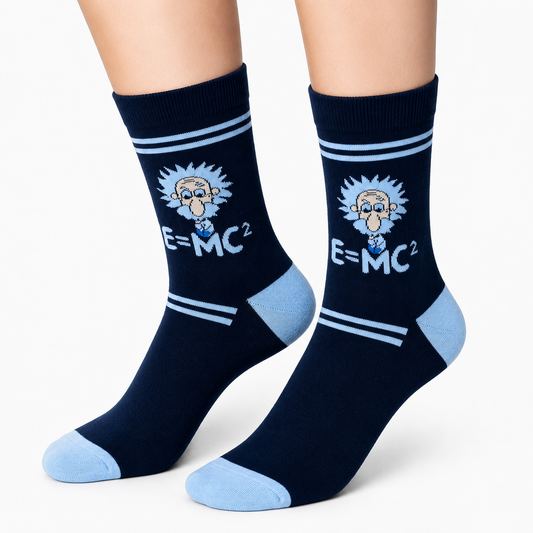 Einstein Face Socks – E=MC²   (Unisex)