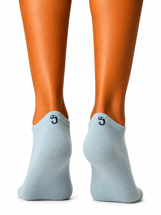 Short Grey Emoji Embroidered Socks (Women’s)