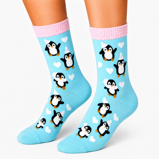 Penguins with Hearts Socks (Unisex)