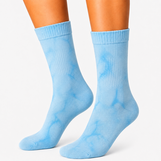 Blue Tie-Dye Sports Socks (Unisex)