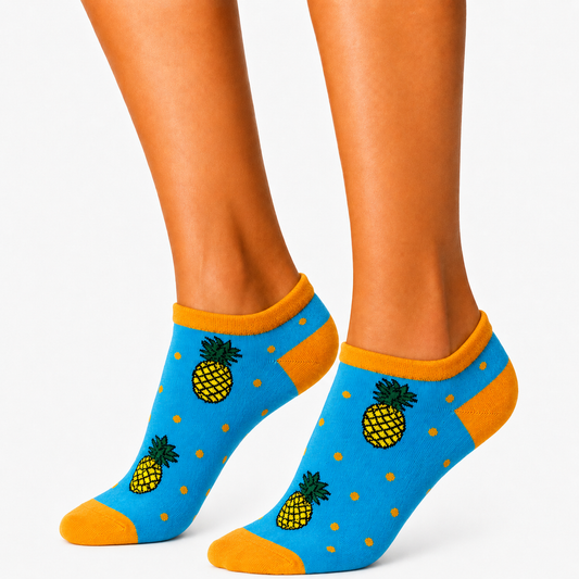 Short Blue Pineapple Socks (Women’s)