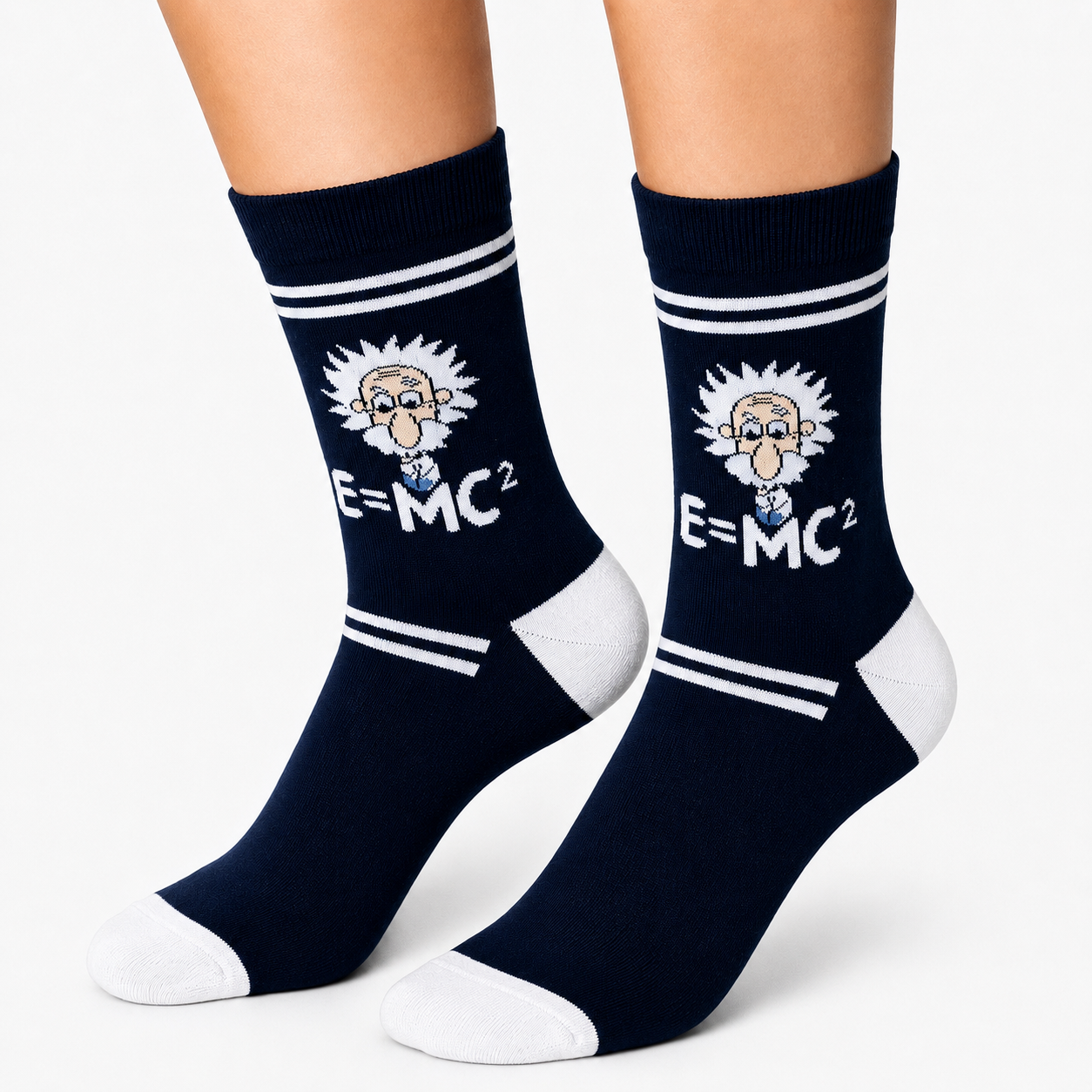 Einstein Face Socks – E=MC²   (Unisex)