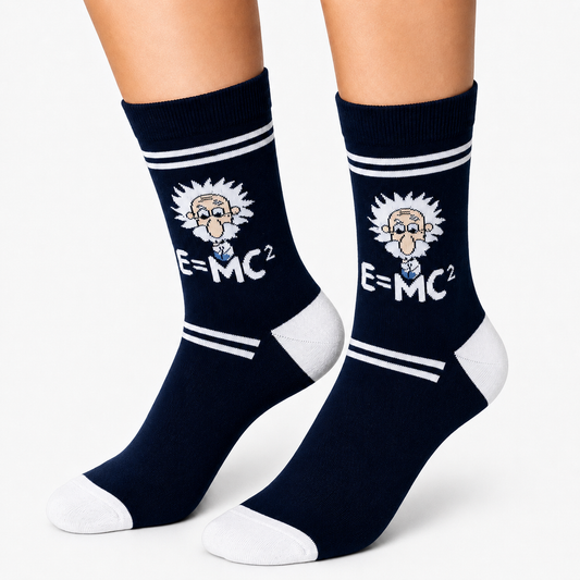 Einstein Face Socks – E=MC²   (Unisex)