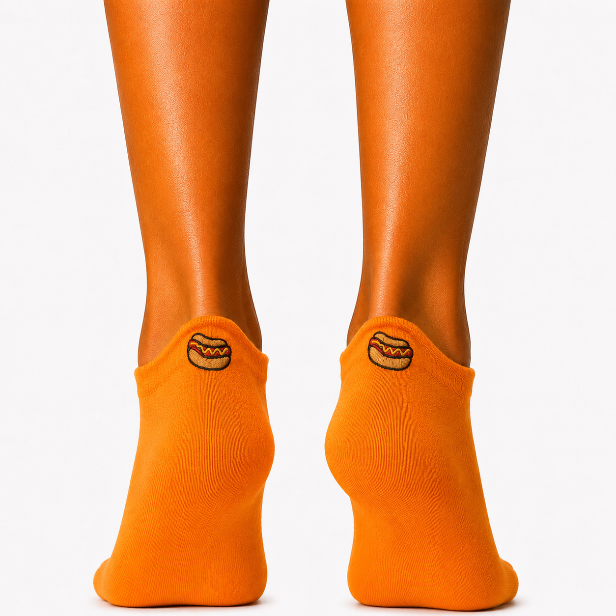 Short Hot Dog Emoji Embroidered Socks (Women’s)