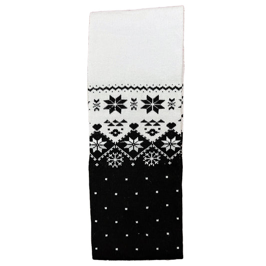 Knee High Christmas Socks White & Black