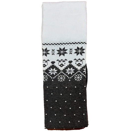 Knee High Christmas Socks White & Charcoal