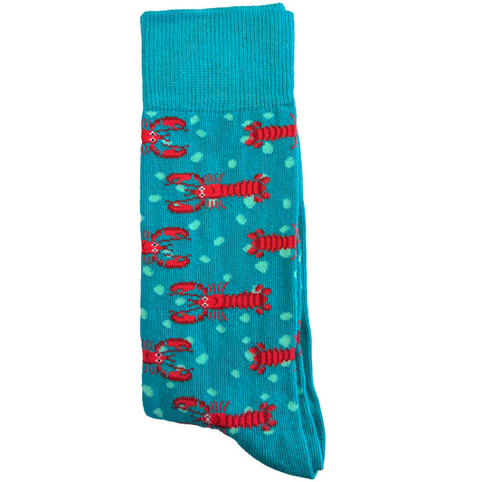 Dive into style with our Blue Lobster Socks for Men! These socks feature a quirky lobster pattern on a cool blue background, adding a playful and unique touch to your outfit. Crafted for comfort and durability, these socks are perfect for those who want to make a statement with their sock game. Step into the world of seaside charm and show off your personality with our Blue Lobster Socks. Grab your pair today and elevate your sock collection!