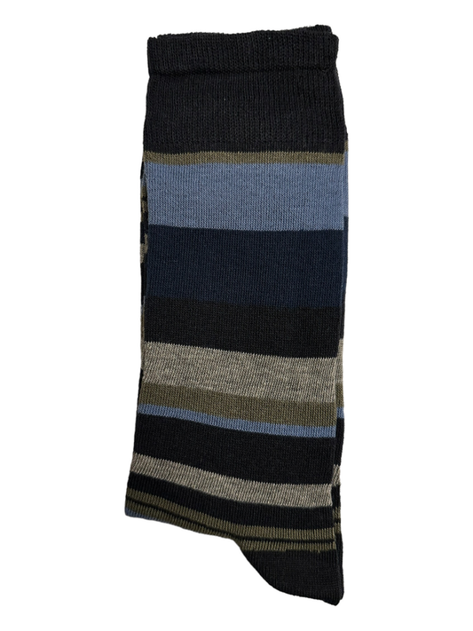 Suit Socks Blue and Grey Shades Stripes (Mens)